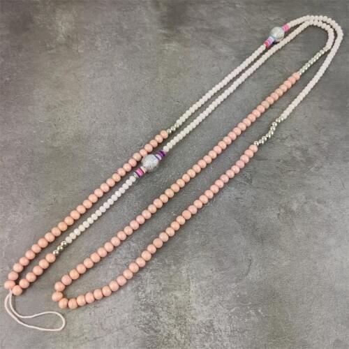 Crystal Bling Key Lanyard ID Badge Holders wood Bead Mobile Neck Straps Creation Chain Necklace Jewelry