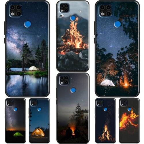 Night Camping Fire Phone Case For Xiaomi Redmi Note 10 Pro 8T 9S 8 9 Pro Cover For Redmi 9 9T 9A 9C 7A 8A K40