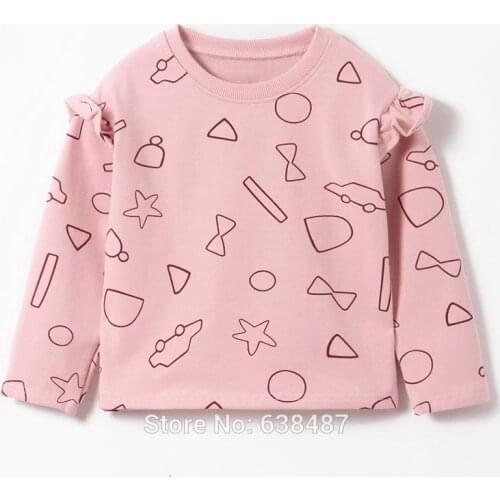 Kids Hoodies Bebe Girls Fleeces Sweatshirt Baby Girl Clothes Blouse Sweater 100% Interloop Cotton tshirt Tee Pink Outerwear 1-7Y