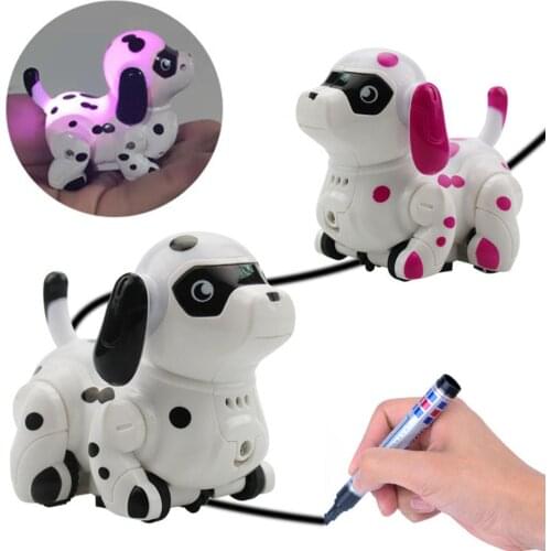 Electric Marking Sensor Color-changing Light Following Line Toy Dog Holiday Gift