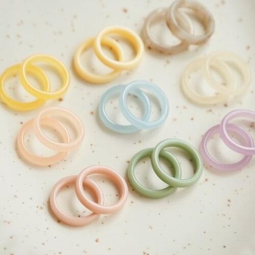Korean designer tone resin ring ins wind ring DIY hand accessories accessories earrings hair bag