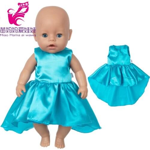 Dolls Clothes Baby Doll Blue Satin Dress 18 Inch Girl American OG Doll Dress Toys Wear