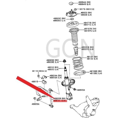 Left front stabilizer bar connecting rod assembly 2004-Toy ota COR OL front stabilizer ball head front stabilizer bar