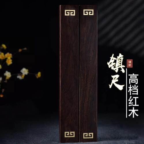 Black rosewood study four treasures decoration red gem rhino horn rosewood town ruler paperweight cracking paper mahogany