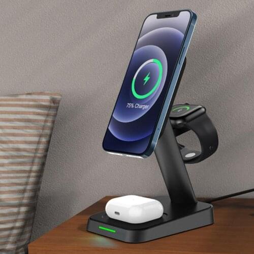 3 In 1 Magnetic Wireless Chargers Adjustable Charging Station For iPhone 12Pro MAX/11/Xs For Apple Watch Charger Accessories