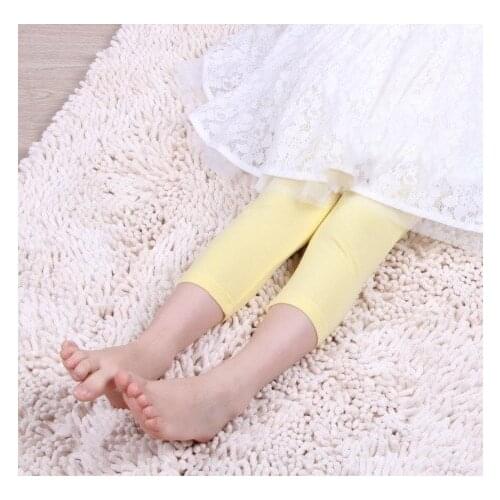 Cute Girl Clothing Spring Summer 100% Cotton Childrens Pants Girls Legging Trousers Candy Color Pants Kids Wild Leggings Pants