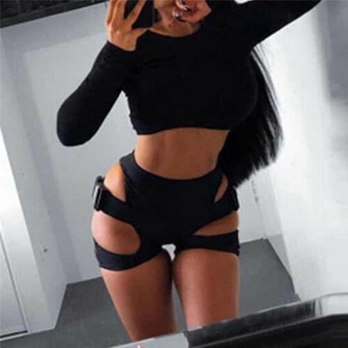 Fashion Women Compression Shorts Hollow Sports Gym Fitness Running Exercise Trousers Sexy Hole Shorts