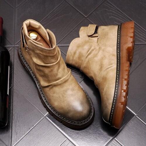Mens wedding party dresses chelsea boots genuine leather shoes platform boot gentleman ankle botas masculinas