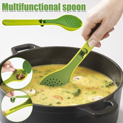New Design Plastic Kitchen Creative Multi-function Soup Spoon Seasoning Filter Box With Lid Spoon Home Kitchen Accessories