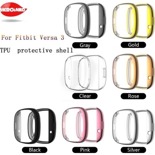 Transparent Soft TPU Case Cover For Fitbit versa 3 Smart Watch Protective Case For Fitbit Versa Sense Frame Protect shell Case