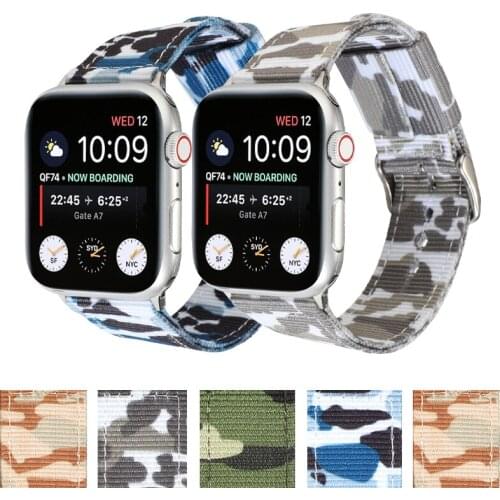 Camouflage strap for Apple watch band 44 mm 40mm iWatch band 42mm 38mm Silicone sport watchband for Apple watch SE 6 5 4 3 2 1