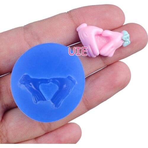 FYL683U 23.2mm x 13.4mm Gesture Silicone Mold Fondant Cake Decoration Candy Resin Clay Earrings Necklace Craft Soap Candle