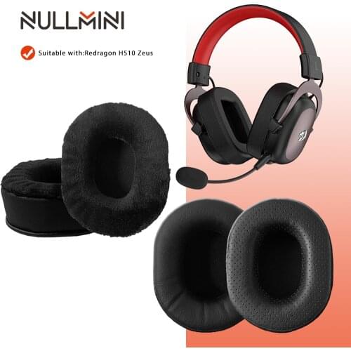 NullMini Replacement Earpads for Redragon H510 Zeus Headphones Thicken Leather Velvet Sleeve Earphone Memory Foam Earmuff