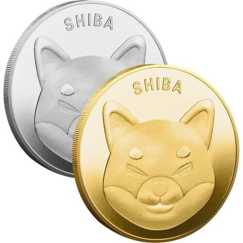 SHIB Souvenir Dogecoin Coin Gold-Plated Silver Commemorative Coin Three-dimensional Relief Commemorative Coin Art Collection