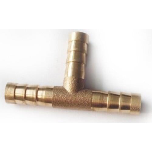 T Hose Barb I/D 4mm 3 Ways Brass coupler Splicer Connector fitting for Fuel Gas Water