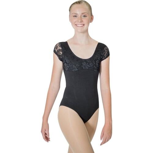 Wholesale Royal Blue Cotton/Lycra Lace Cap Sleeve Dancing Leotard Girls Ballet Dancewear Ladies Bodysuit