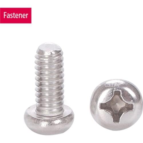 304 GB818-85 M1.6 M2 M2.5 M3 Cross Recessed Pan Head Screws Stainless Steel Machine Screw Philips Wood Screw 20/50/100 PCS