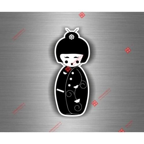 Japan Dolls Kokeshi Kawaii Jdm R4 Sticker Car Moto Decals Cover Scratches Waterproof Bumper Window Windshield Accessories