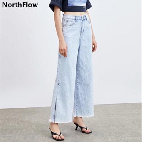 Northflow Jeans Woman Splid Solid Distressed Jeans Ripped jeans For Women Boyfriend Jeans