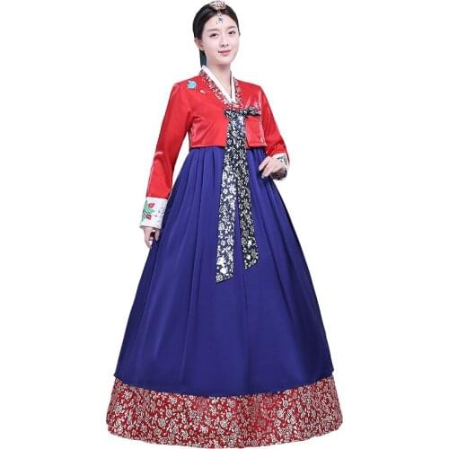 Korean Traditional Ladies Hanbok Palace Bronzing Luxury Hanbok Formal Occasion Dress Wedding Banquet Birthday Party Clothing