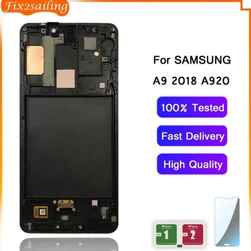 LCD Display For Samsung Galaxy A920 Touch Screen Digitizer with frame for Samsung A9 2018 A9s A9 Star Pro SM-A920F/DS lcd