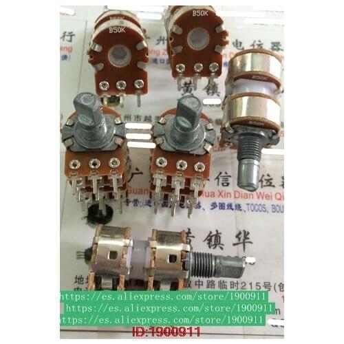 1pcs/lot 166XL effect of 148 quadruple potentiometer B50K C50K anti-handle length 15MMF with shell step