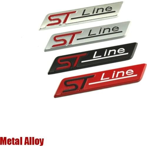 1pcs Metal Chrome Matt Black STline ST line Car Emblem Badge Auto Decal 3D Sticker Emblem for Ford Focus ST Mondeo