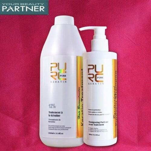 1000ml+300ml Shampoo 12% Brazilian keratin Gala pre-shampoo repair frizz straighten hair shampoo set