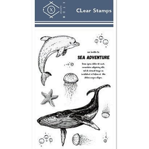 11x16cm Dolphins and whales Transparent Silicone Rubber Clear Stamps cartoon Scrapbooking/DIY Easter Childrens toys album