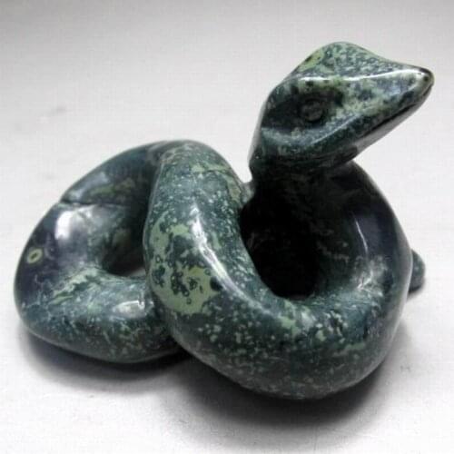 2" / 42g Jasper Snake Handmade Stone Carving - crystals and stones healing Mineral specimen Home Decor feng shui XX0603/37