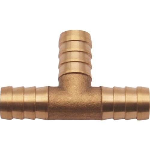 3/8" Hose Barb Tee Brass Pipe 3 WAY T Fitting Gas Fuel Water Oil Air Pipe