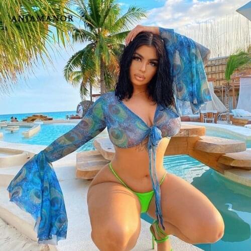 Женские пляжные рубашки ANJAMANOR China At AliExpress