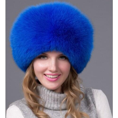 Free Shipping Fox Fur Grass Bomber Cap Versatile Womens Thick Keep Warm Big Round Thickened Mongolian Hat Autumn Winter 2021