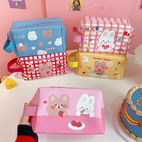 Pencil Case Estuches Escolares Kawaii Things Stationery Supplies Handle Case Pouch Cute Pencilcases For Art Brushes Large School