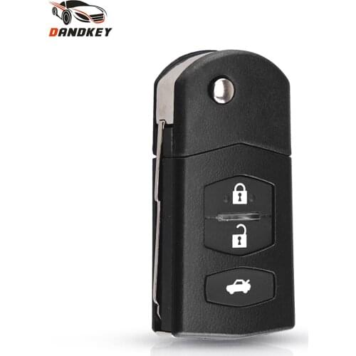 Dandkey 3 Buttons Replacement Filp Key Case Folding Fob Car Remote Key Shell For MAZDA 3 5 6 MX-5 Miata CX-7 CX-9 RX-8 CX-9