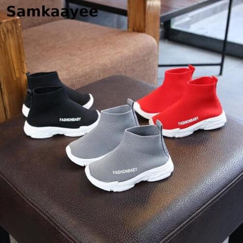 0-8y Kids Sneaker Children Shoes Spring Autumn Boys Girls Flat Sock Shoes Mesh High Top Slip-On Anti-Slip Breathable Footwear 31