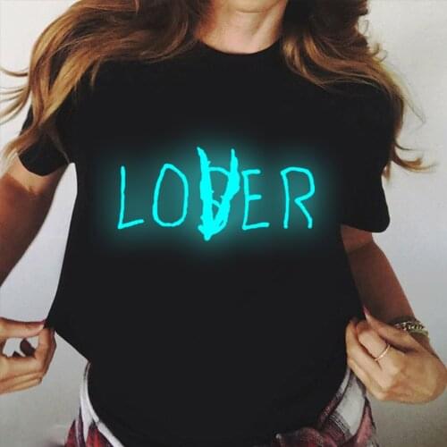 Movie It Losers Club Tshirt Luminous Tops Loser Lover It Inspired Women T Shirt Harajuku Summer 90s Loser Love Girls Tee Shirt