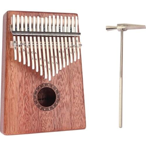 Kalimba Mbira Thumb Piano 17 Keys Solid Wood Finger Piano With Carrying Case
