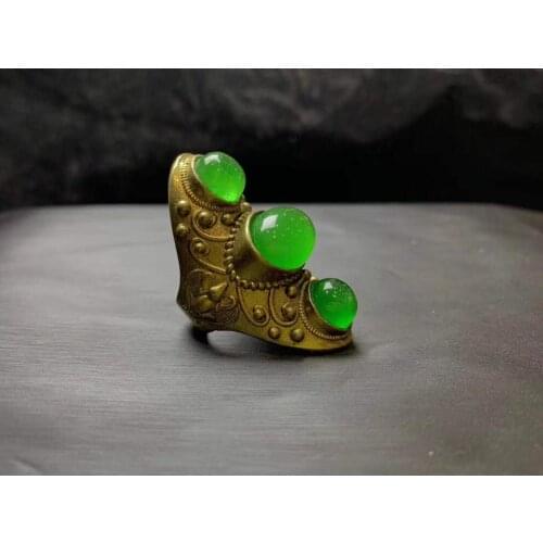 Natural green jade ring gold rings resizable emerald ring S925 sterling silver ring women rings jade jewelry