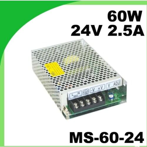 Mini size ac dc transformer MS-60-24 output 24VDC 2.5A mini LED drive converter power supply
