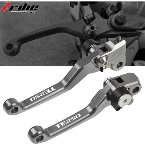 Motorcycle Dirtbike Pit Dirt Bike Pivot CNC Brake Clutch Levers Handle Printing For HUSQVARNA TE250 TE 250 2014 2015 2016 2017