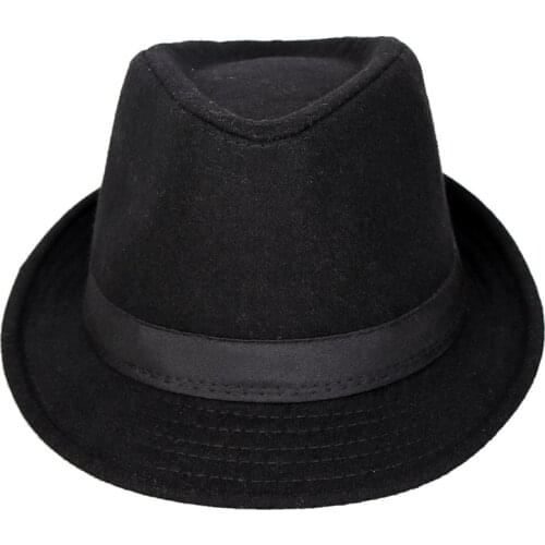 Classical New Autumn 2020 Mens Winter Wool Fedora Hat Men Short Brim gentleman Jazz Felt Hats Black Fedoras