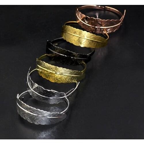 Feather Bracelet Settings Simple Wire Button Lock Bangle Findings Metal DIY Bracelet Wholesale