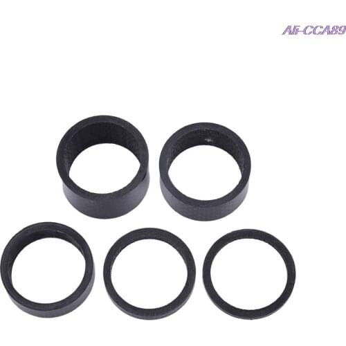 NEW 5Pcs 1-1/8 inch Bicycle Headset Carbon Fiber Washer Set Bike Headset Stem Spacers Kit For Fix Refit 3mm 5mm 10mm 15mm 20mm