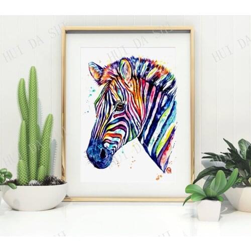 Zebra Print, Baby Gift, Safari Nursery Decor, Jungle Nursery Decor, Zebra Wall Art, Colorful Decor, Kids Room Decor