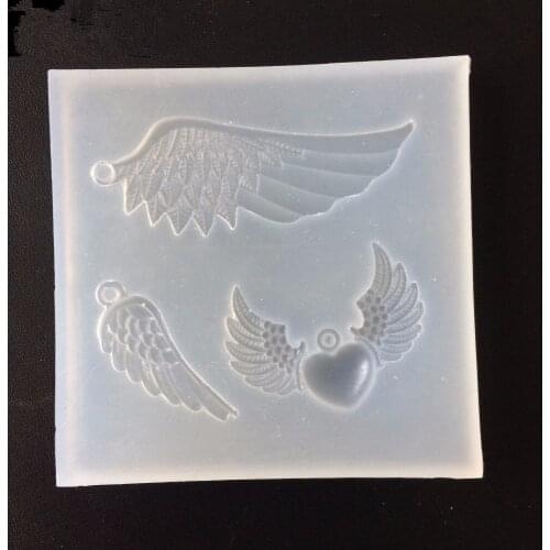 Angel Wings 3D Shape Epoxy Mold Transparent Silicone Mould DIY Phone Case Decoration Accessories Tools Embossed Cake Molds