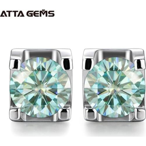 Silver 925 5.0mm 0.5Ct Moissanite Diamond Earrings Wedding Jewelry Women Earring Stud Sterling Silver 925 Round Moissanite
