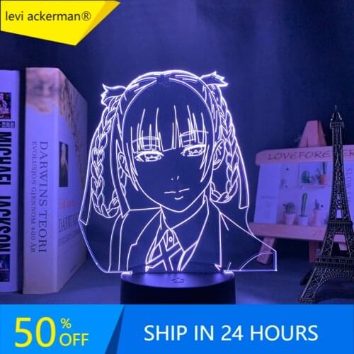 Kakegurui Compulsive Gambler Kirari Momobami Led Night Light for Bedroom Decor Nightlight Birthday Gift Anime 3d Lamp Kakegurui