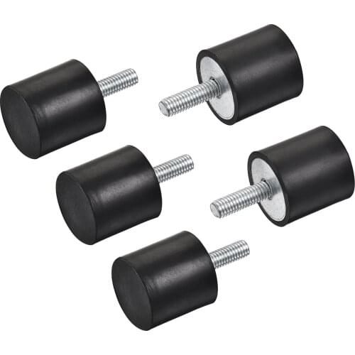 Uxcell M6 Rubber Mounts Male Thread Shock Absorber, D25mmxH25mm 5 Pcs
