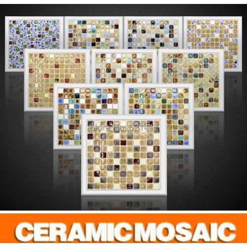 Vintage blue and white porcelain khaki ceramic chinese style mosaic tiles for kitchen backsplash dining room bedroom wall tile